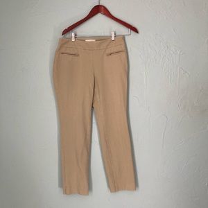 Talbots 
6P Khaki Flat Front Pants